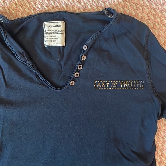 Zadig and Voltaire black long sleeve shirt. - Picture 2 of 4